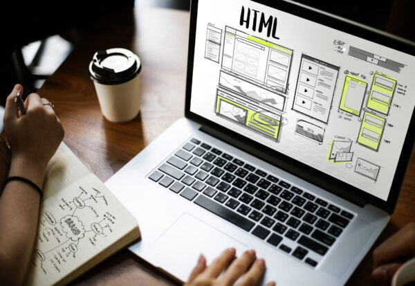 Website development layout sketch drawing Online web design